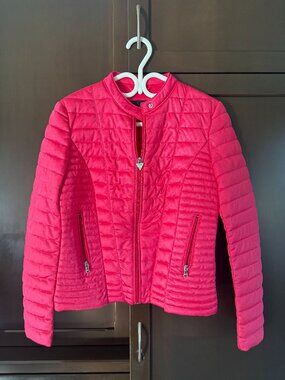 Guess Women's Quilted Lightweight Jacket  Pink/Fuchsia  Size Small